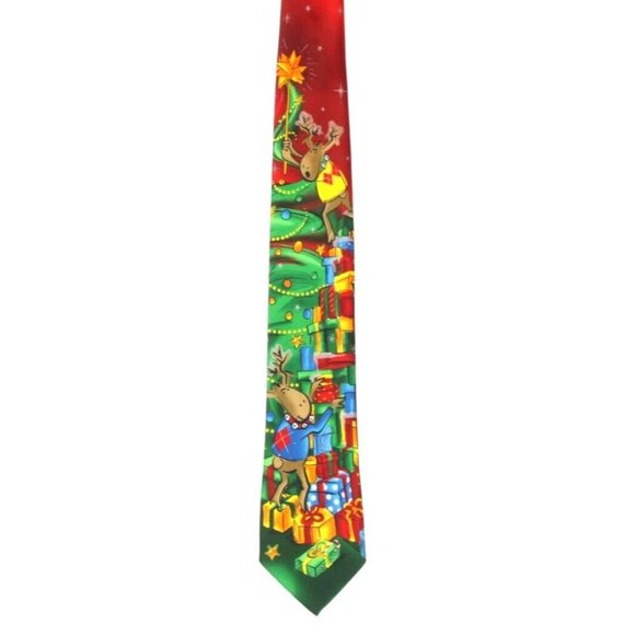 GARCIA Merry Christmas Collection 68 Reindeer Tree Triming Men's Neck Tie - Picture 2 of 3